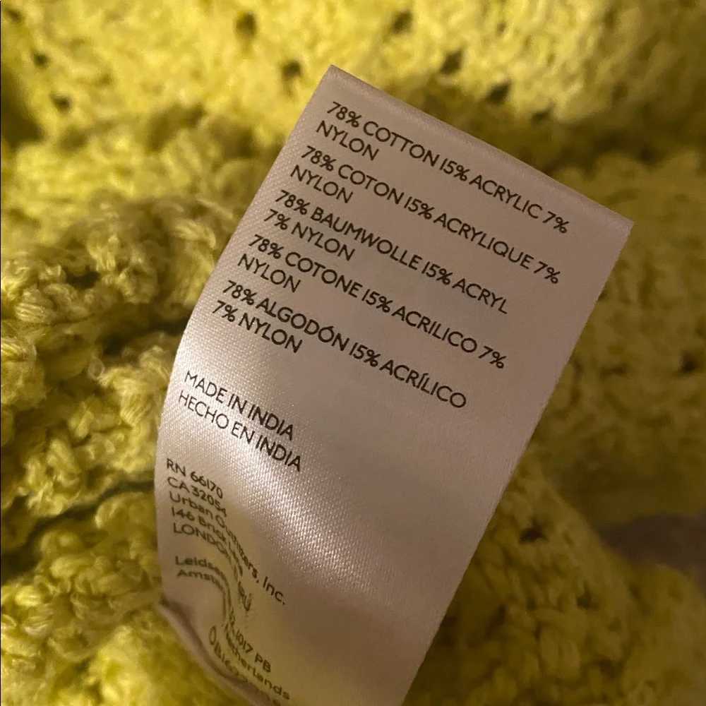 Anthropologie size small lime green cable knit sweater - Picture 9 of 9